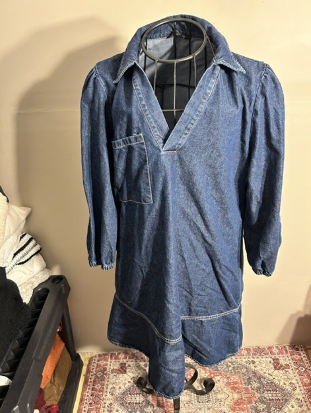 denim blue jean size small womens blue dress casual long sleeve